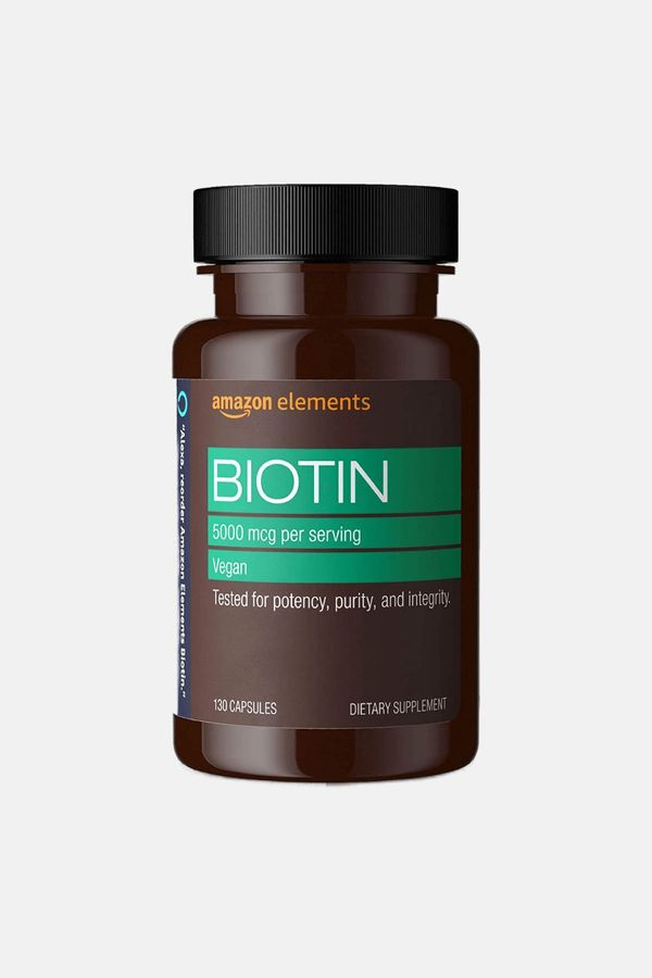Amazon Elements Vegan Biotin 5000 mcg for Hair, Skin and Nails