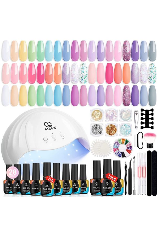 MEFA 52 PCS Gel Nail Polish Kit - Spring & Summer Colors