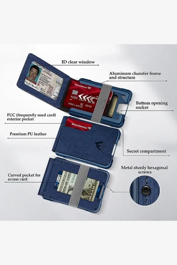 MURADIN Mens Wallet Tactical Bifold Wallet_blue_1 MURADIN Mens Wallet Tactical Bifold Wallet blue