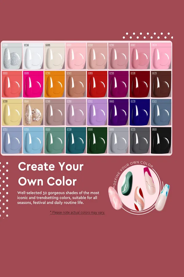 MEFA Gel Nail Polish Kit with UV Light 56 Pcs